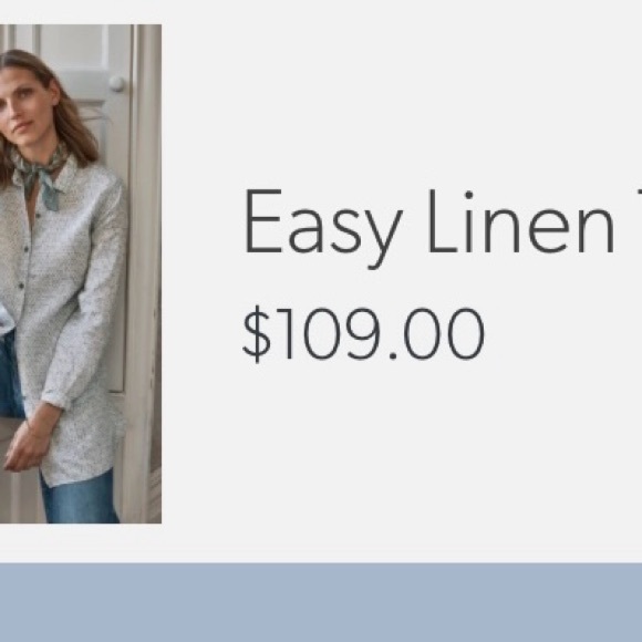 Garnet Hill Chambray Blue Shirt PM - Picture 2 of 5